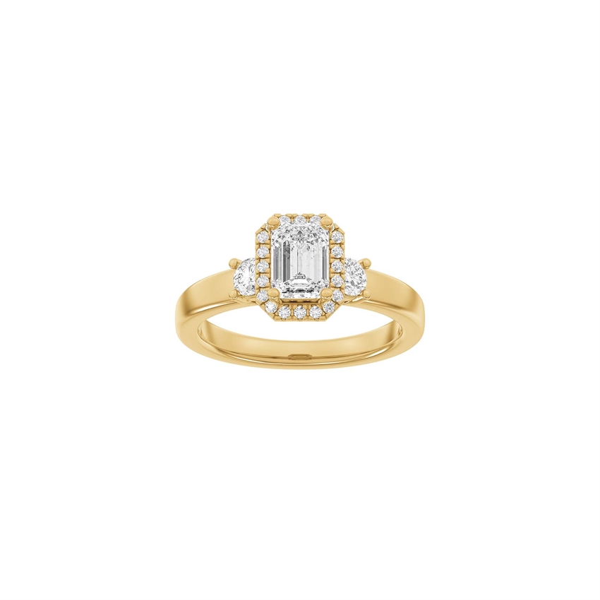LUXUS-Halo-Quadratring in 14 Karat Rotgold mit 1,45 Karat im Labor gezüchteten Diamanten von Siersbøl Luxury