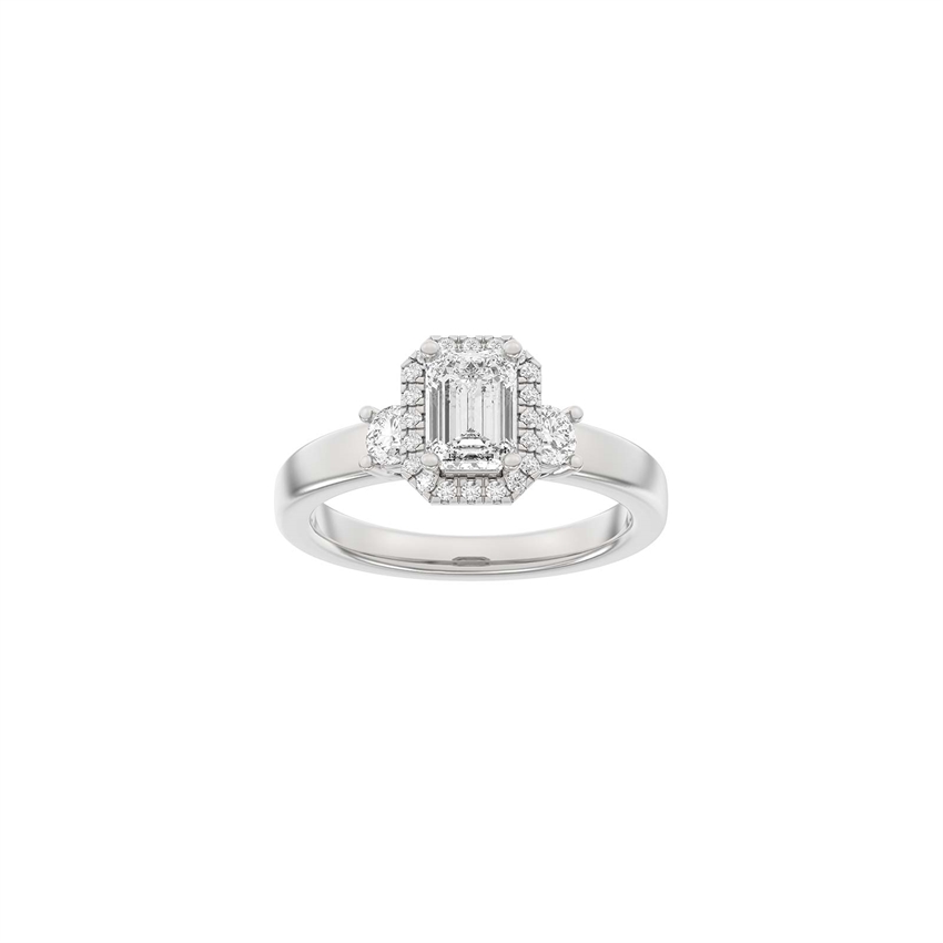 Luxuriöser quadratischer Halo-Ring in 14 kt Weißgold mit 1,45 ct im Labor gezüchteten Diamanten von Siersbøl