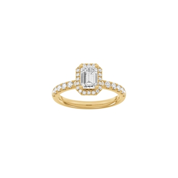 Quadratischer Halo-Ring in 14 Karat Rotgold mit 1,52 Karat im Labor gezüchteten Diamanten von Siersbøl Luxury