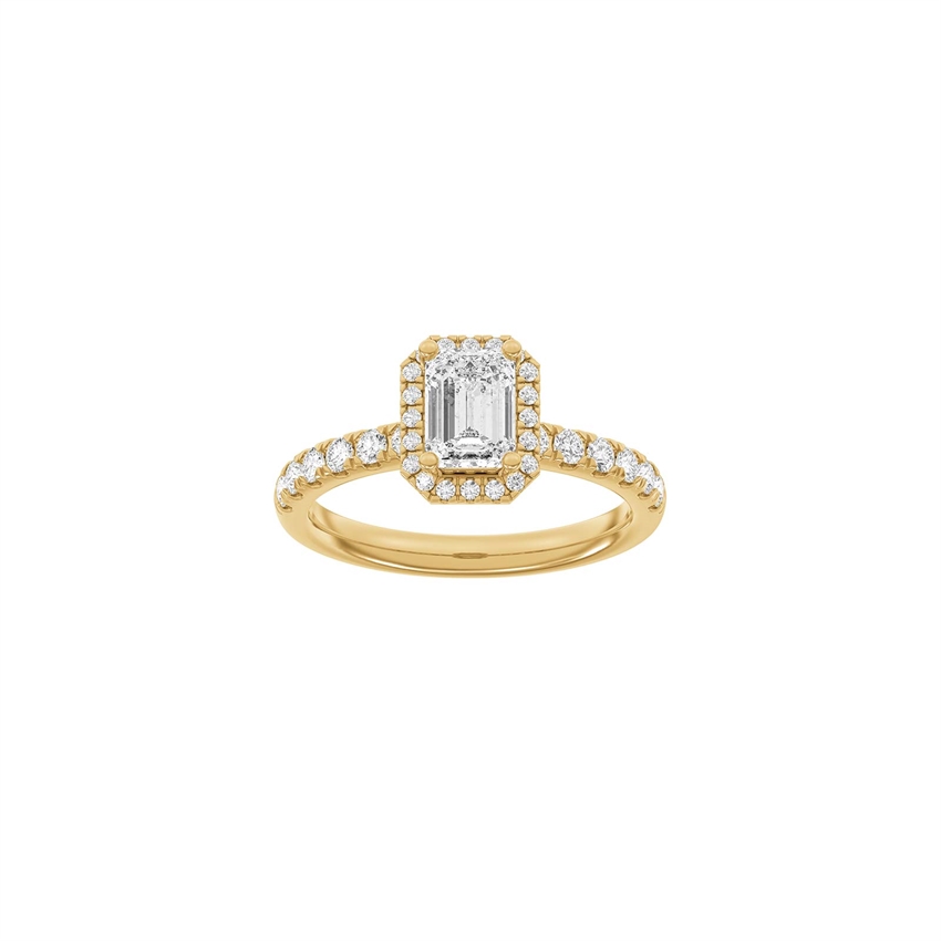 Quadratischer Halo-Ring in 14 Karat Rotgold mit 1,52 Karat im Labor gezüchteten Diamanten von Siersbøl Luxury