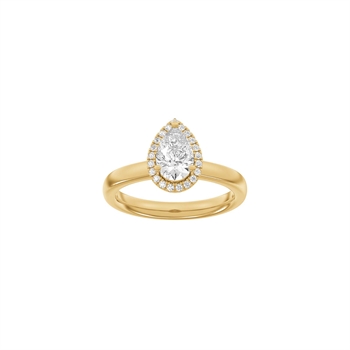 Luxuriöser Halo-Tropfenring in 14 kt Rotgold mit 1,12 ct im Labor gezüchteten Diamanten von Siersbøl
