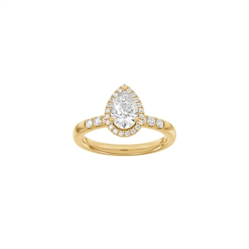 LUXUS-Halo-Tropfenring in 14 Karat Rotgold mit 1,32 Karat im Labor gezüchteten Diamanten von Siersbøl Luxury