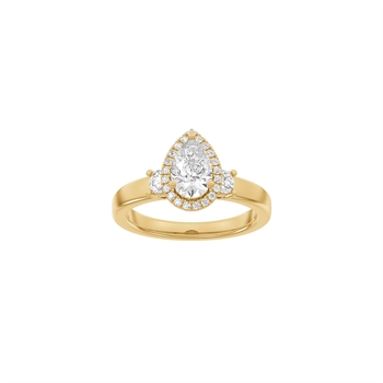Tropfenförmiger Halo-Ring in 14 Karat Rotgold mit 1,45 Karat im Labor gezüchteten Diamanten von Siersbøl Luxury