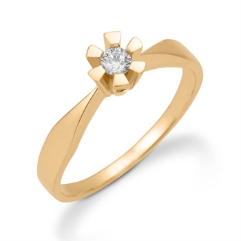 Diamantring aus 14 k Gold mit einem Diamanten 146499