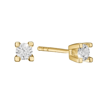 Goldohrringe mit Diamanten 14 Karat Eternity 4 Zacken