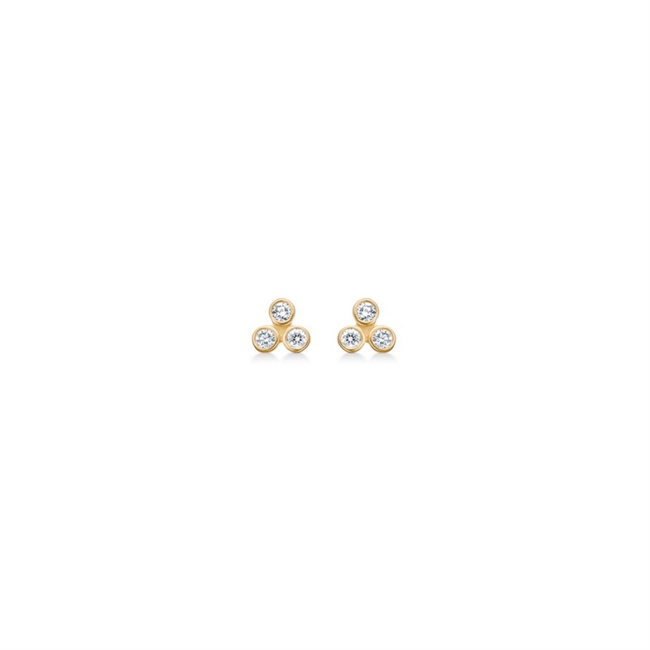 Trilogie-Ohrringe aus 14 Karat Gold von Mads Z 1511021