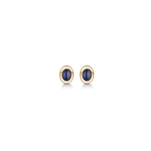 Cabochon-Ohrringe in 14kt. Gold usw. blauer Saphir