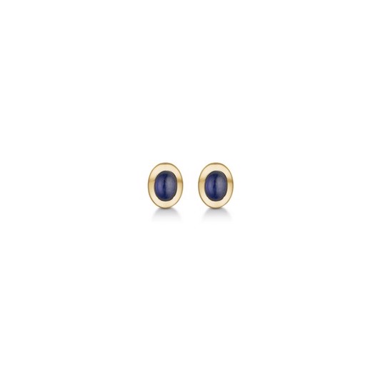 Mads Z - Cabochon-Ohrringe aus 14 Karat Gold mit tiefblauen Saphiren