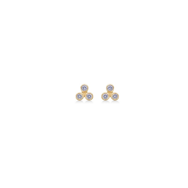 Trilogie-Ohrringe aus 14 Karat Gold von Mads Z 1516021