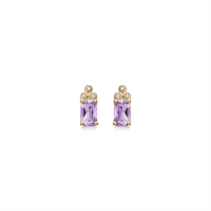 Lavendel-Ohrringe aus Gold mit Amethyst von Mads Z 1516110