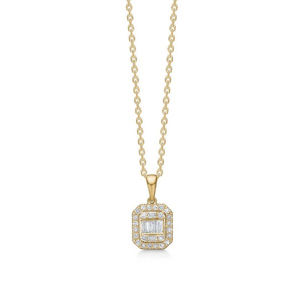 Mads Z - Elisabeth Halskette aus 14kt. Gold mit insgesamt 0,18ct. Diamanten