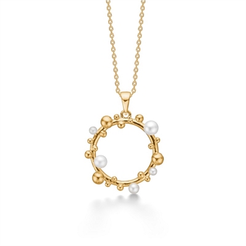 Halskette „Bubbles n' Pearls“ in 14-karätigem Gold, Mads Z 1533166