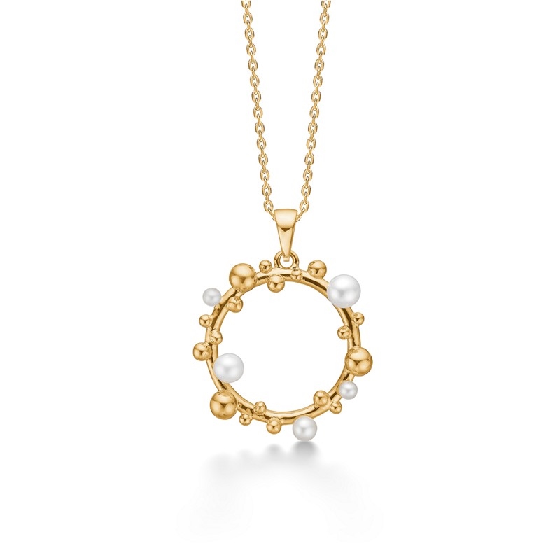 Halskette „Bubbles n\' Pearls“ in 14-karätigem Gold, Mads Z 1533166