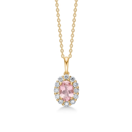 Mads Z - Portofino Anhänger in 14 karat Gold mit Pink Topas und 0,035 ct.