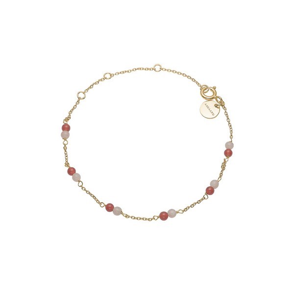 Aagaard - Armband mit Achaten und Mondsteinen in vergoldetem Silber