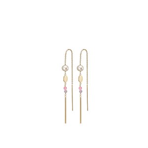 Aagaard - Ohrringe Color Your Life mit rosafarbenen/violetten Perlen aus vergoldetem Stahl silber