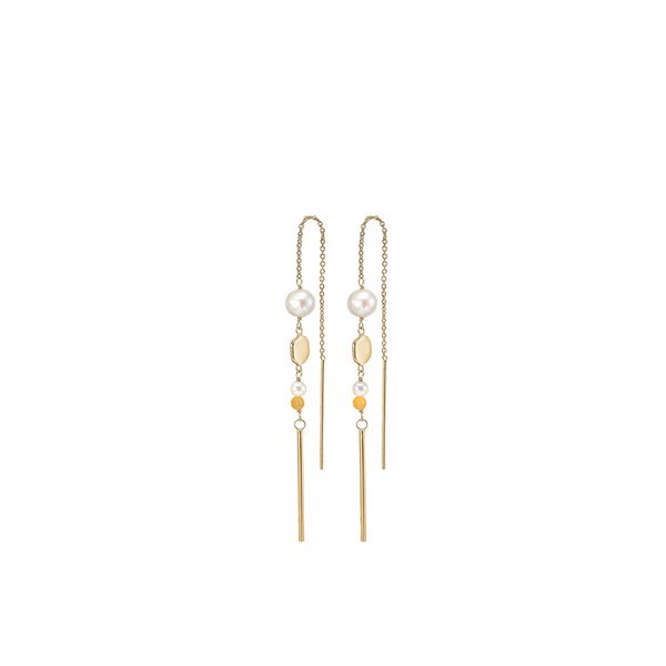 Aagaard - Ohrringe Color Your Life mit weiß/pfirsichfarbenen Perlen in vergoldeter Ausführung silber