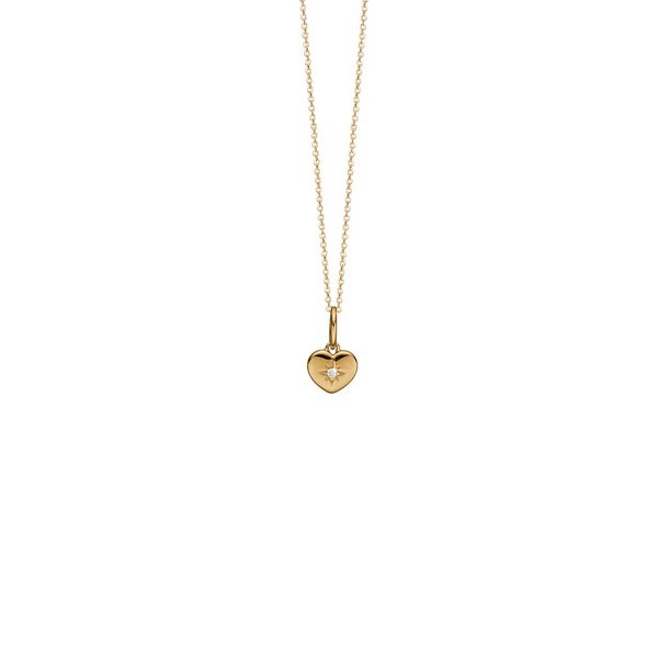 Aagaard - Halskette mit Herz und Zirkon in einer Sternschnuppe in Gold plattiert silber