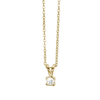 Aagaard - Diamantanhänger in 8 kt Gold mit Lab-Grown Diamant inkl. vergoldeter Kette