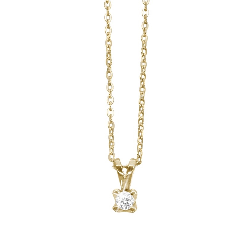 Aagaard - Diamantanhänger in 8 kt Gold mit Lab-Grown Diamant inkl. vergoldeter Kette