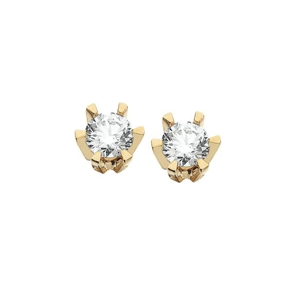 Ohrringe von Scrouples princessjewellery - 14 Karat Gold mit einem Diamanten - Karat wählen - 1775