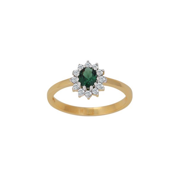 Ring aus 8kt. Gold mit grünem Smaragd von Siersbøl 183 026SG3