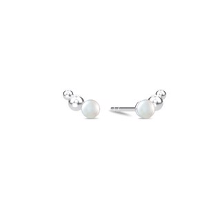 Spinning jewelry - silber Ohrring, Offener Perlenohrring