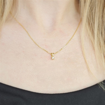 Aagaard - Diamantanhänger in 8 kt Gold mit Lab-Grown Diamant inkl. vergoldeter Kette