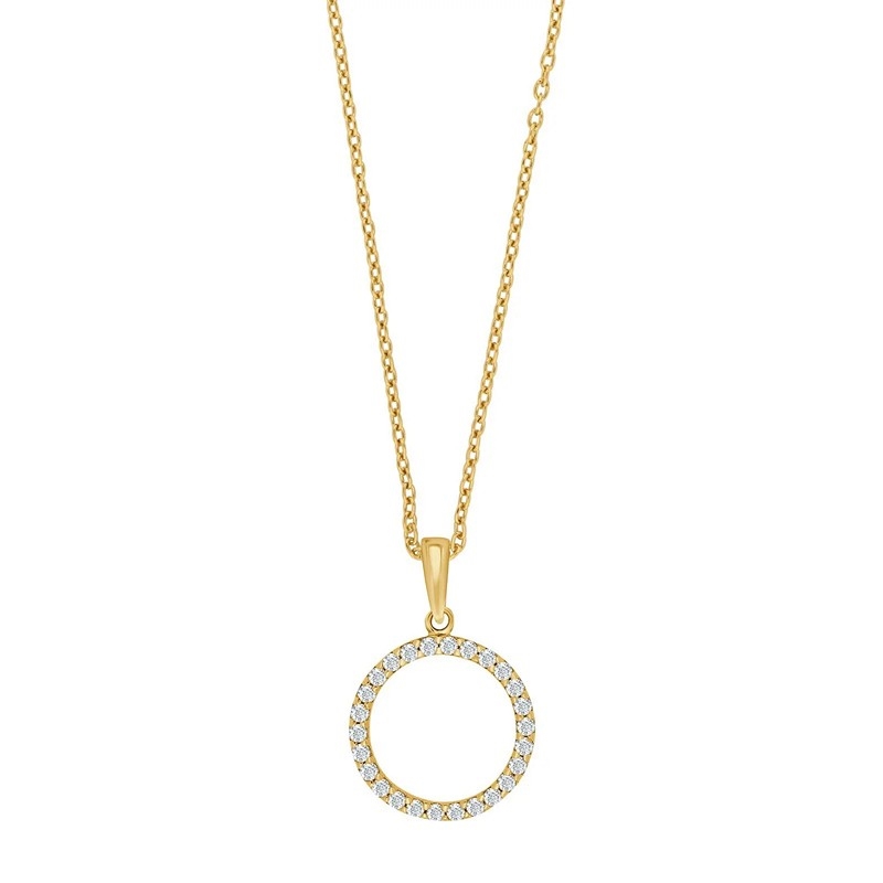  Siersbøl - ​​​​8 kt. Goldanhänger mit Kreisdesign und zirkonia