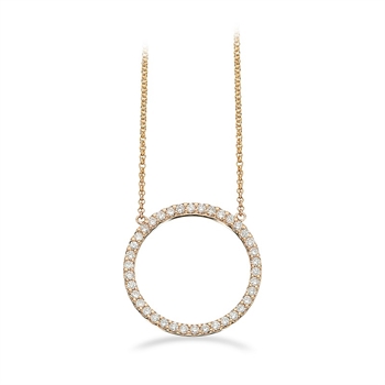 Dazzling - 14 kt. Goldanhänger Kreis m/Kette und 0,34 H-W/SI