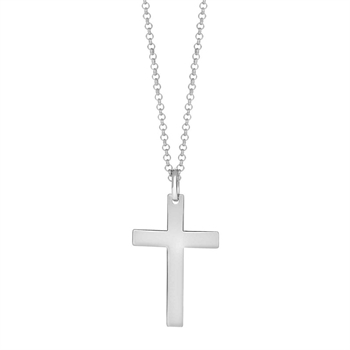 Halskette mit Kreuzanhänger für Männer ist aus Stahl gefertigt