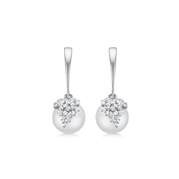 Mads Z - Chloé Ohrringe aus Silber mit zirkonia und Perlen