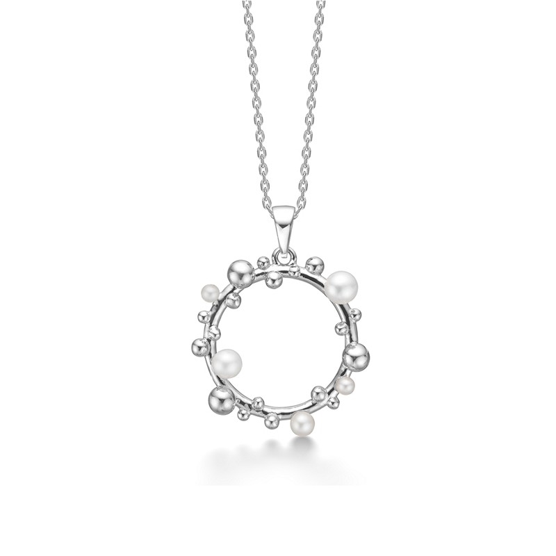  Mads Z - Bubbles n\' Pearls Anhänger in silber mit weißen Perlen