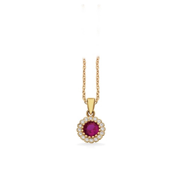 Scrouples - Anhänger Rosette rosa 8 kt. Gold 213963