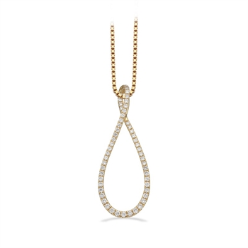 Dazzling - 14 kt Goldanhänger mit Silberkette und 0,23 H-W/SI