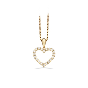 Dazzling - 14 kt. Gold Herzanhänger 0,36 H-W/SI
