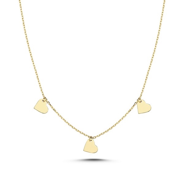 MELFIA Halskette mit 3 Herzen 14kt. Gold