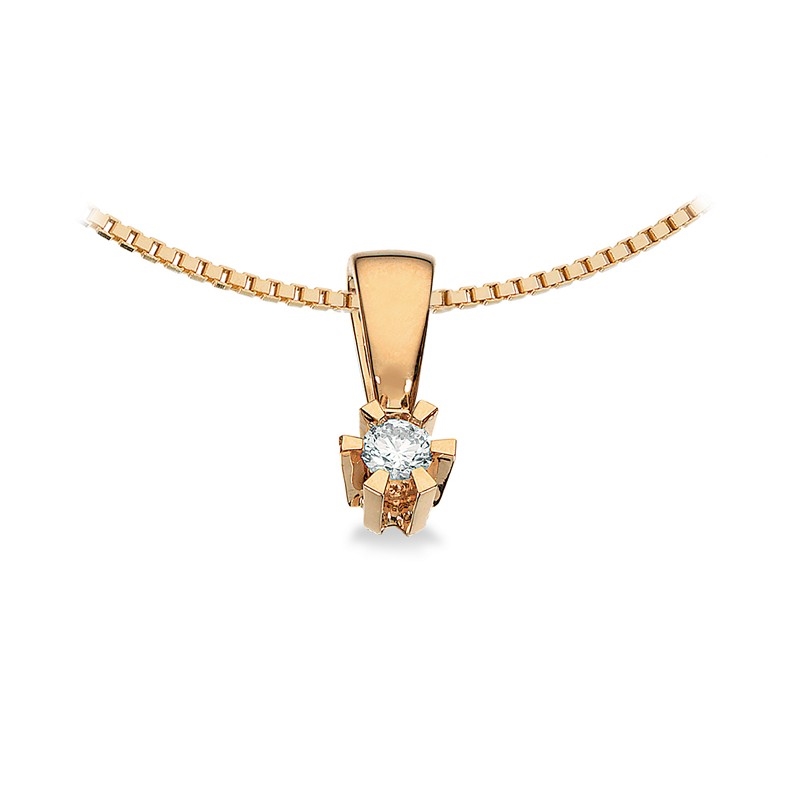 Schmuckanhänger Prinzessin - 14 Karat Gelbgold mit 0,06 Karat Brillant
