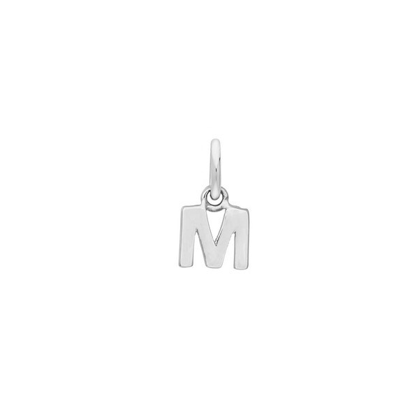 Buchstaben-Anhänger aus rhodiniertem Silber - M