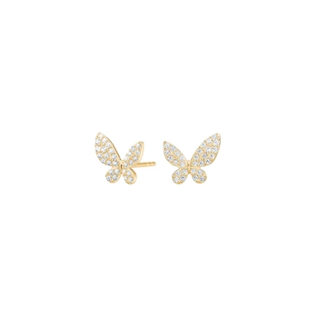 Joanli Nor RIVERANOR Schmetterling Ohrringe in Vergoldet Silber m. Zirkonia