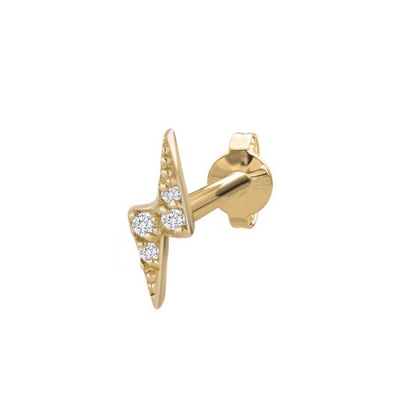 Nordahl Jewellery - PIERCE52 Ohrring mit Blitz aus 14kt. Gold 314 216BR5