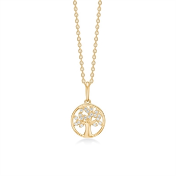 Mads Z - Tree of Life Anhänger aus 8 kt Gold mit zirkonia