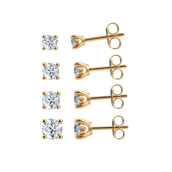 Siersbøl Luxury Ohrstecker aus 14 Karat Gold mit runden lab grown Diamanten