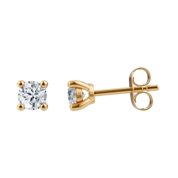 LUXURY Ohrringe aus 14 kt Gold mit lab-grown Diamanten 2x0,25 ct