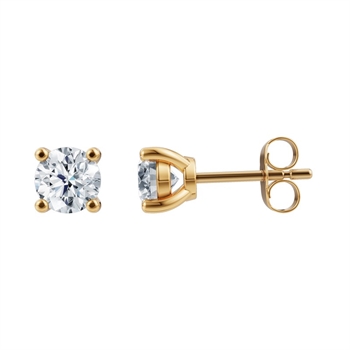 LUXURY Ohrringe aus 14 kt Gold mit lab-grown Diamanten 2x0,125 - 2x0,50 ct