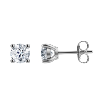 LUXURY Ohrringe aus 14 kt Weißgold mit lab-grown Diamanten 2x0,125 - 2x0,50 ct