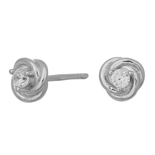 Nordahl Jewelry - Knoten-Ohrstecker aus rhodiniertem Stahl silber 