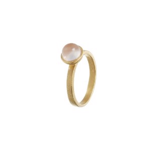 Spinning Jewelry Mattered vergoldeter Ring silber - Meeresring Rosa Quarz
