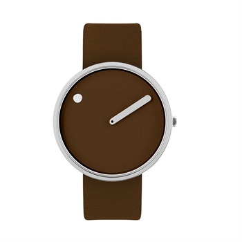 Picto - Braunes Zifferblatt mit braunem Lederarmband und Stahl - 40mm
