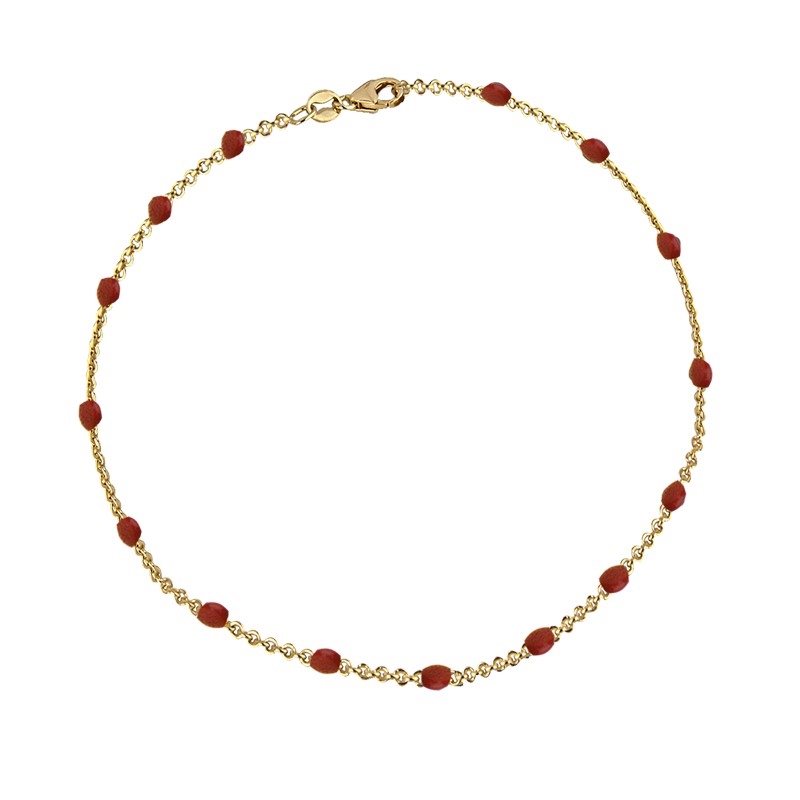 Jeberg Ruby Wine armband in vergoldete silber